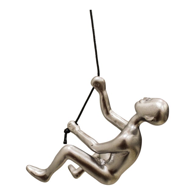 Silver Position 5 Climbing Man Wall Art For Sale