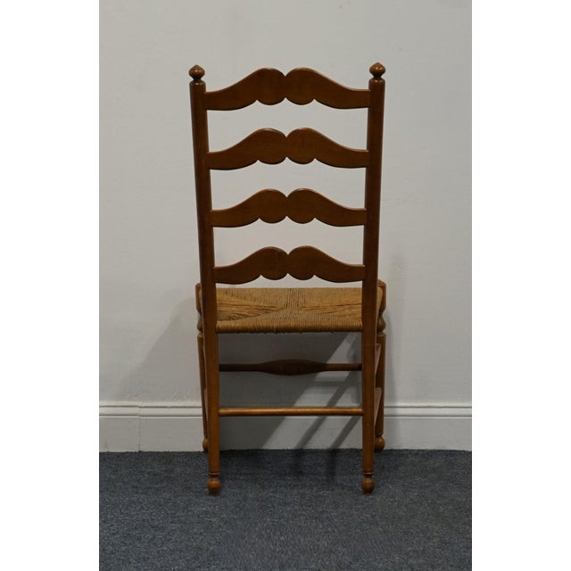 Ethan Allen Country Craftsman Collection Solid Maple Early American Ladderback Dining Side Chair W. Rush Seat 19-6301 For Sale In Kansas City - Image 6 of 7