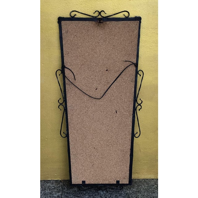1980s Vintage Mirror in Wrought Iron Frame, 1980s For Sale - Image 5 of 6