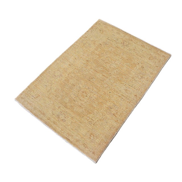 Traditional 2'x3' Soft Gold Tabriz Design Hand-Knotted Accent Rug | Ariana Traditional For Sale - Image 3 of 8