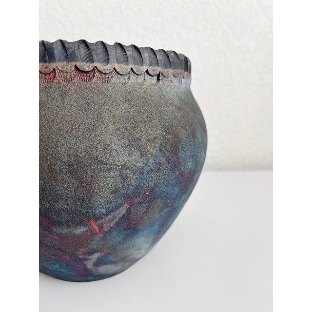 Sculpture Materials Large Raku Pot Vase For Sale - Image 7 of 9