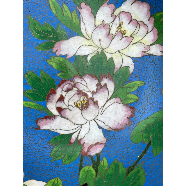 Vintage Chinese Cloisonne Floral Bowl For Sale - Image 4 of 10
