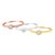 Contemporary Tri-Color 14K Gold Plated .925 Sterling Silver 1/6 Cttw Round Miracle-Set Diamond Stacking Promise Ring Set (J-K Color, I1-I2 Clarity) - Size 7 For Sale - Image 3 of 5