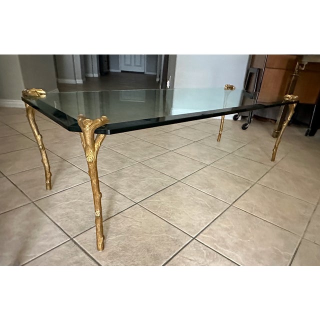 P.E.Guerin Faux Bois Gilt Bronze Cocktail Table For Sale - Image 9 of 17