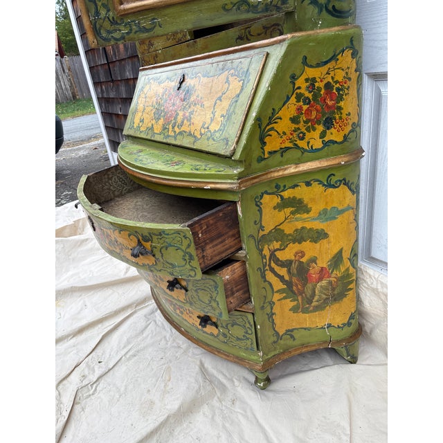19th Century Paint Decorated Venetian Secretary' Bookcase For Sale - Image 11 of 13