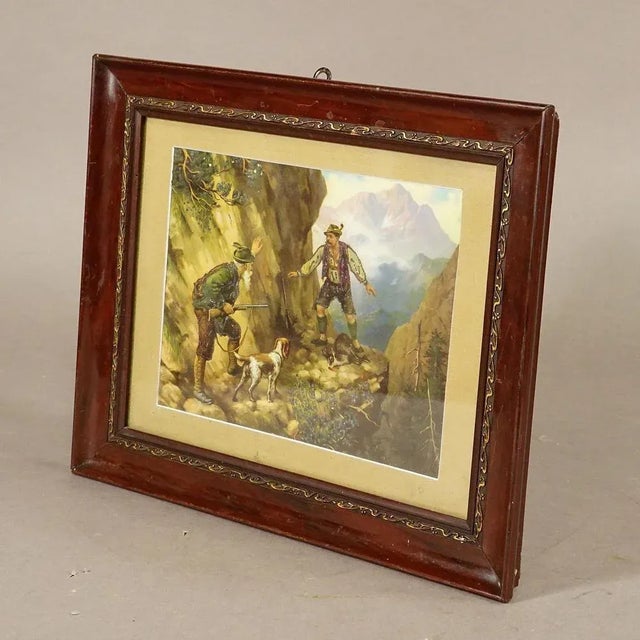 After Josef Ringeisen, Dramatic Poacher Scene, Oil Print, Framed For Sale - Image 3 of 7