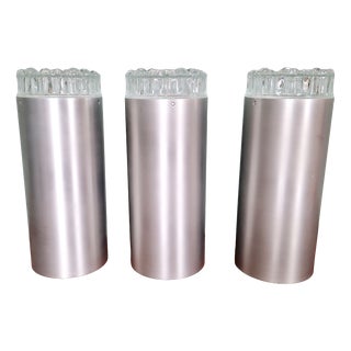 Space Age Ceiling Lights in Brushed Aluminum from Staff Leuchten, 1970, Set of 3 For Sale