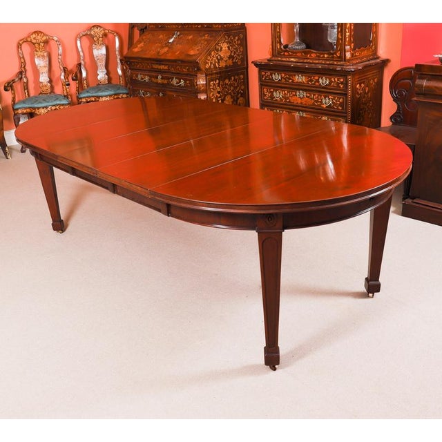 Hollywood Regency Antique 19th Century Oval Extending Dining Table and Regency Dining Chairs, Set of 9 For Sale - Image 3 of 15