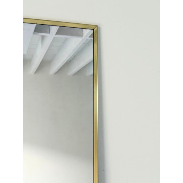 Mid-Century Modern Mid-Century Italian Brass Dressing Mirror with Slim Frame by Gio Ponti, 1960s For Sale - Image 3 of 9