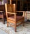 Gorgeous old chair that has had its finish, cleaned up and waxed along with a new leather upholstered seat.