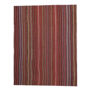 Vintage Turkish Striped Kilim Rug - 12'02 X 15'05