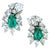 GIA Certified F1 4ct Colombian Emerald & 2 Gia Diamond FVVS2 Earrings 18kw Gold For Sale - Image 10 of 18