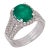 Vintage 3.21 Carat Emerald Diamond 18k White Gold Ring, Size 6 For Sale