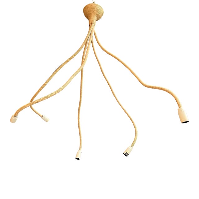 1970s Mid-Century Modern Rope Chandelier For Sale