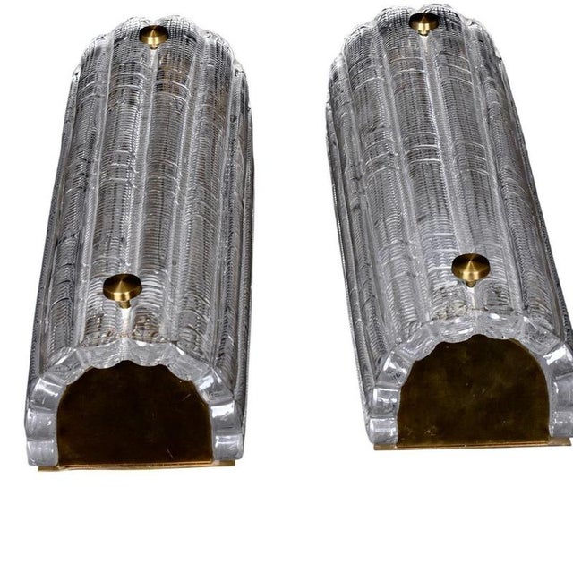 Large Wall Sconces attributed to Carl Fagerlund for Orrefors, Sweden, 1960s, Set of 2 For Sale - Image 3 of 8