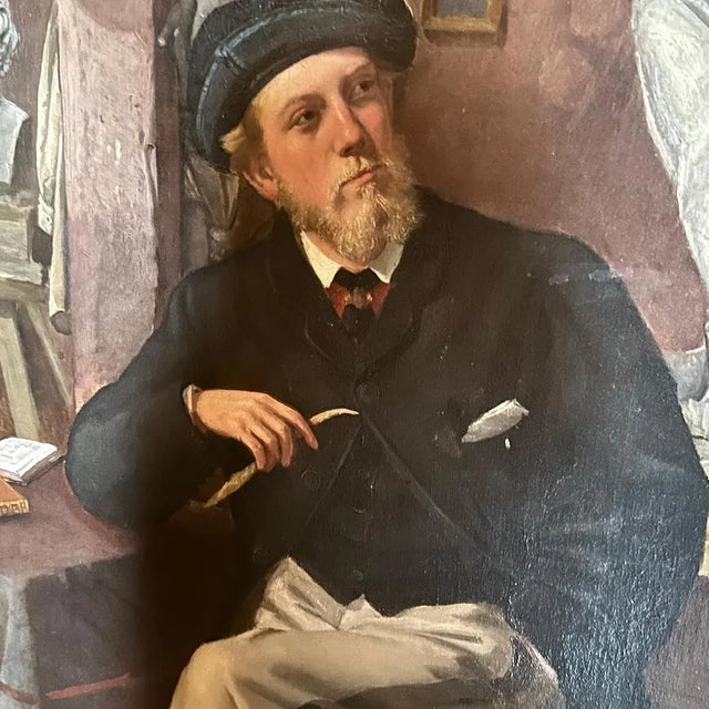 Gold Scottish School Oil on Canvas Painting, Portrait of a Man For Sale - Image 8 of 13