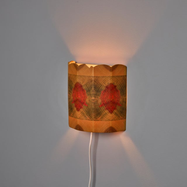 Mid-Century Modern 1960s Wood Wall Lamps Attributed to Hans-Agne Jakobsson for Ab Ellysett - a Pair For Sale - Image 3 of 18