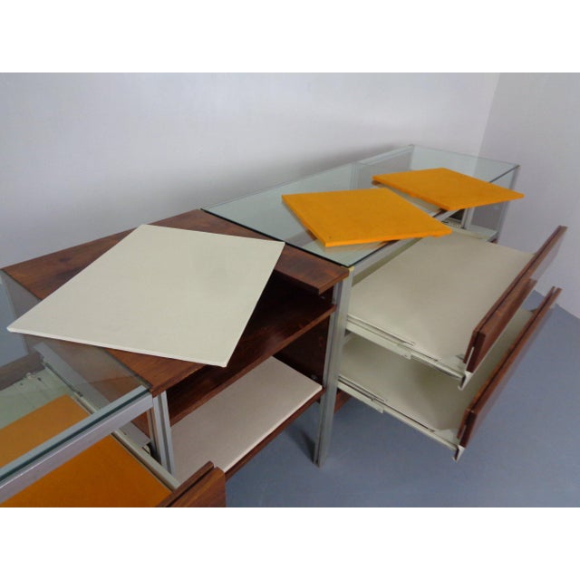 Large Sales Counters in Rosewood and Steel and Glass, 1960s, Set of 3 For Sale - Image 13 of 18