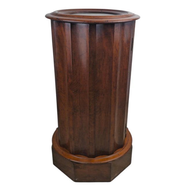 Biedermeier Nutwood Drum Cabinet with Marble Top For Sale - Image 3 of 9