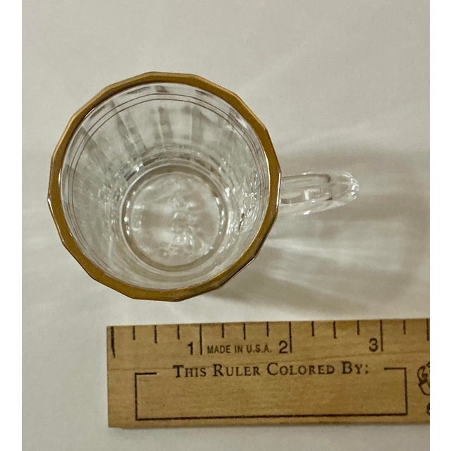 1970s Vintage Arcoroc France Gold Trim Demitasse/Expresso/Shot Glass Cup Set of 6 For Sale - Image 5 of 6