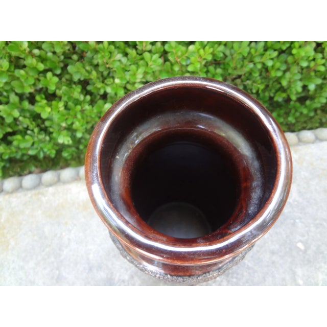 1960s West German Glazed Pottery Vase With Geometric Design For Sale In Houston - Image 6 of 9
