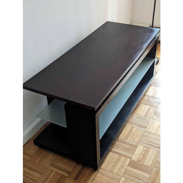 Modern West Elm Tv Stand Shelf Console Table For Sale - Image 3 of 3