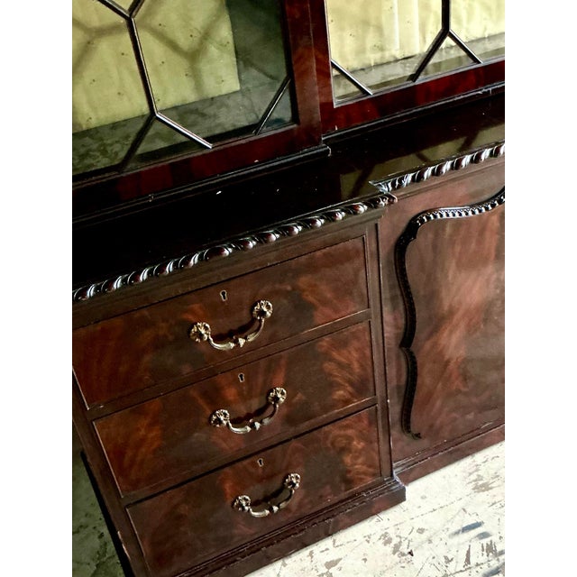 Vintage Regency George III Mahogany Breakfront For Sale In West Palm - Image 6 of 12