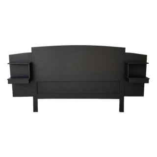 Vintage Black Wooden Headboard For Sale