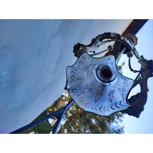 Art Nouveau Brass Chandelier, 1890s For Sale - Image 6 of 12