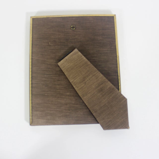 1950s 1950’s 8”x10” Rectangular Brass Table Top Photograph Frame, Easel Back For Sale - Image 5 of 9