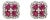 Cluster Design 925 Silver Ruby & Halo Diamond Stud Earrings by Carat&Her- A Pair For Sale