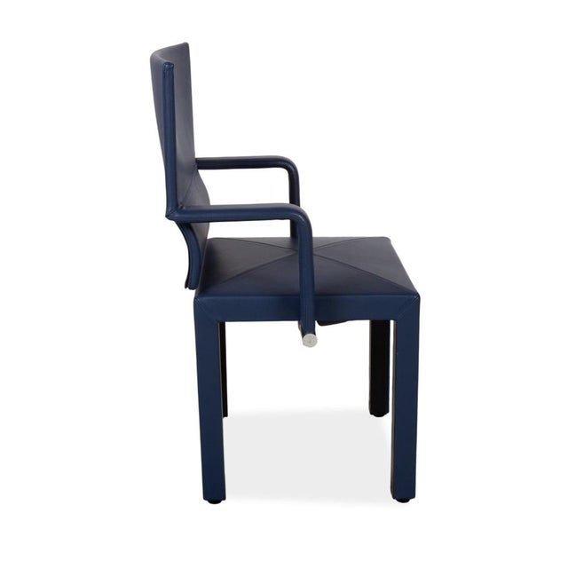 Arcadia Arcona Chairs in Blue Leather from B&B Italia / C&B Italia, Set of 8 For Sale - Image 11 of 15
