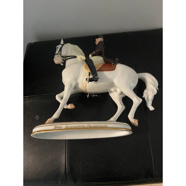 Augarten 1920s Porcelain Rider on a Lipizzaner Horse Figurine For Sale - Image 4 of 7