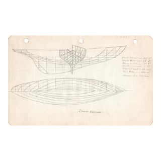 1940s Maine Marine Architectural Drawing on Paper For Sale