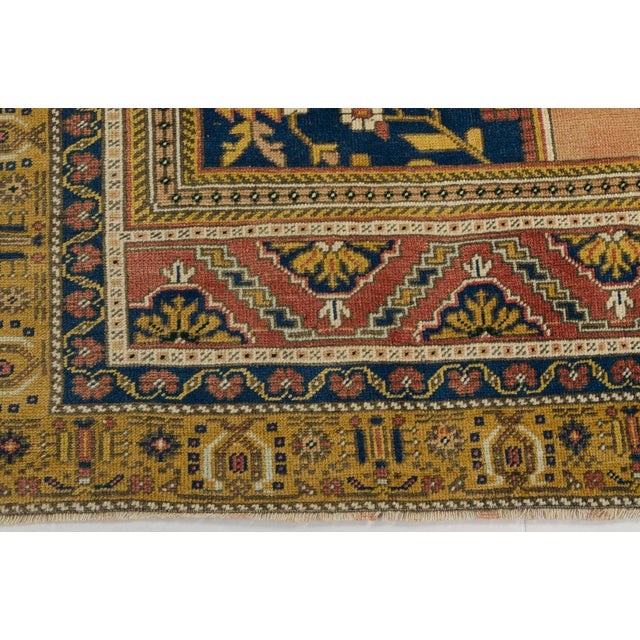 Textile Vintage Turkish Area Rug, Hand-Knotted Wool, Traditional Anatolian Medallion Design For Sale - Image 7 of 10