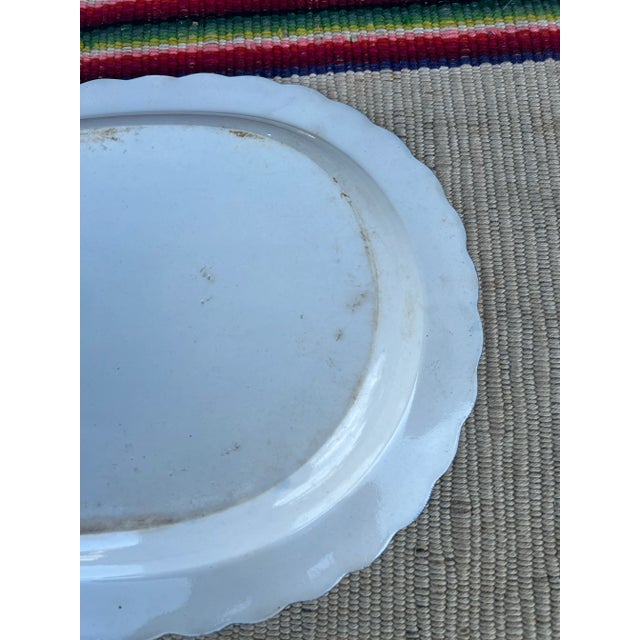 Antique Pearlware Blue Feather Edge Platter, Circa 1820’s For Sale - Image 6 of 12