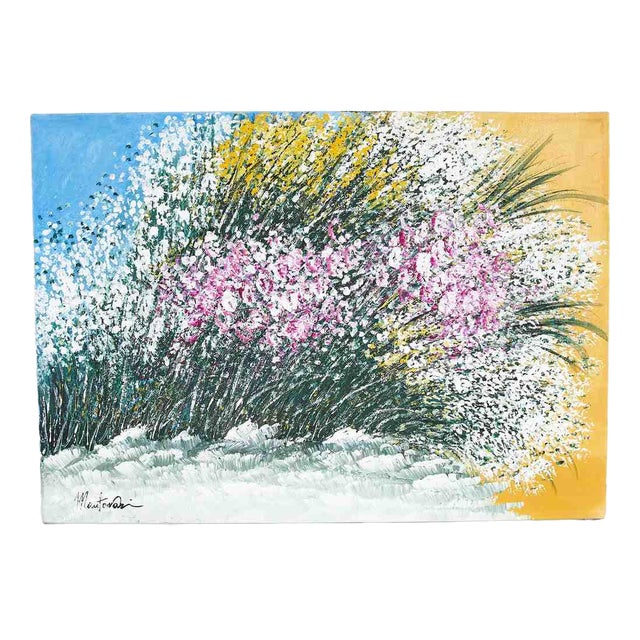 Costanza Mantovani, Broom in Sanremo, 2000s, Oil on Canvas For Sale