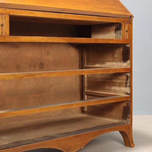 Wood English Style Mahogany Veneered Drop-Leaf Secretaire For Sale - Image 7 of 9