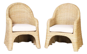 Wicker Drapery Ghost Armchairs