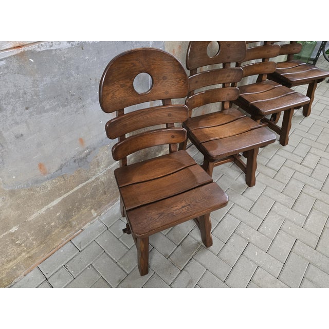 Set of four solid oak chairs, almost indestructible and top quality.