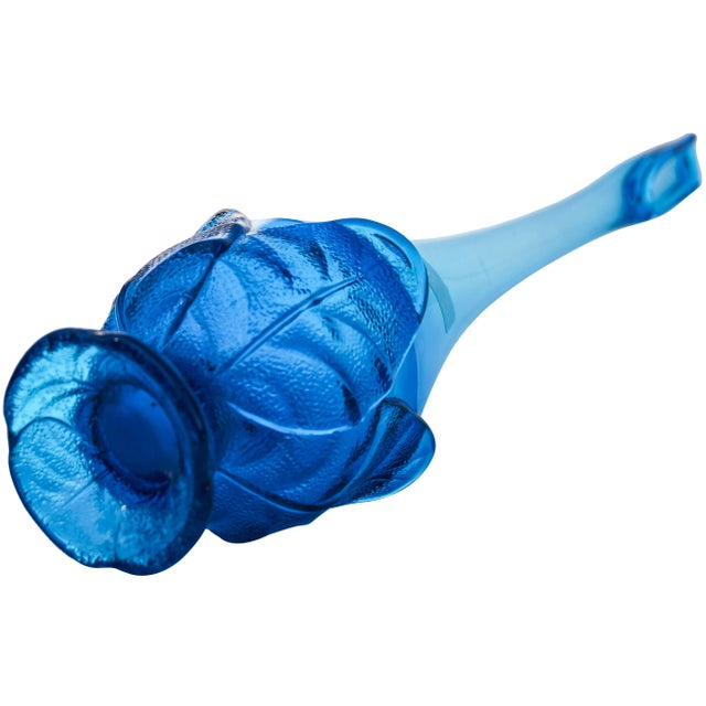 Midcentury Handmade Blue Vase For Sale - Image 4 of 7