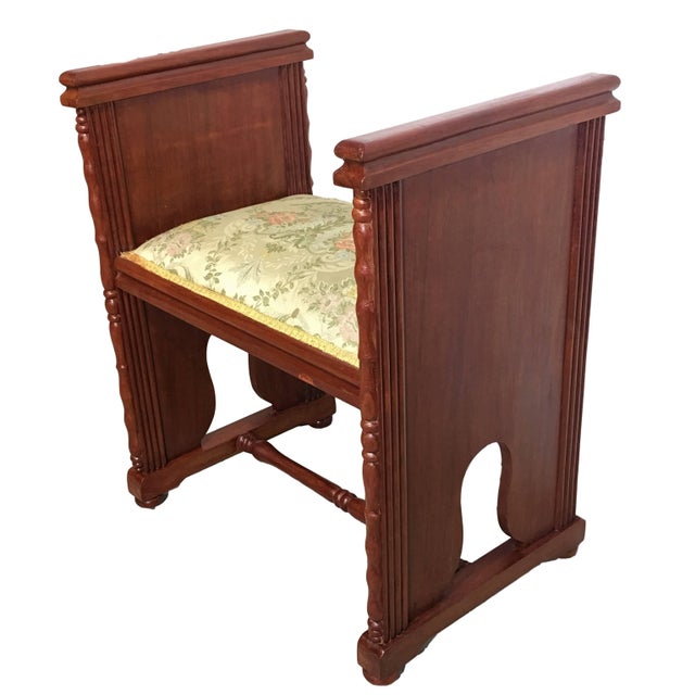 Brown Set of Four Modernist Rectangular Upholstered Window Benches With Arms For Sale - Image 8 of 13