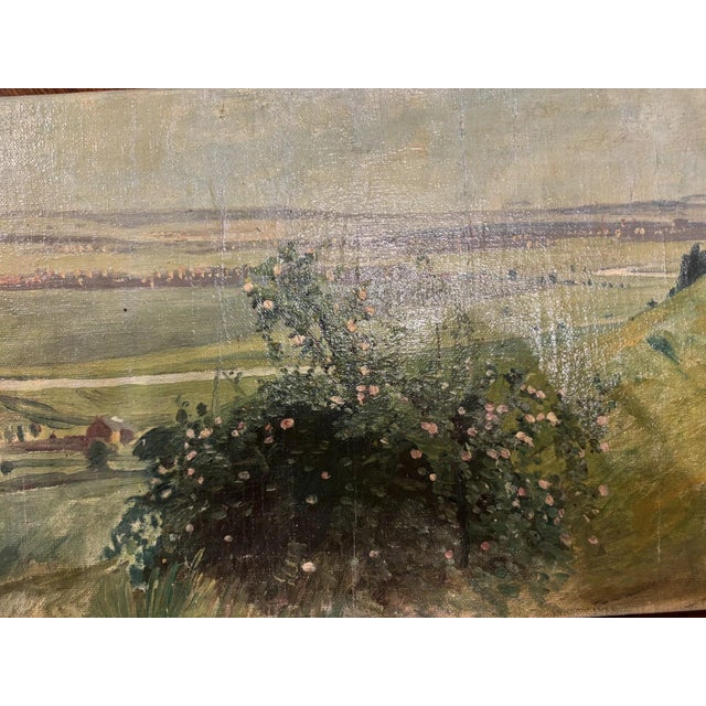 Modern Pforr Heinrich, Werra Landscape with Village, Oil Painting on Canvas For Sale - Image 3 of 8