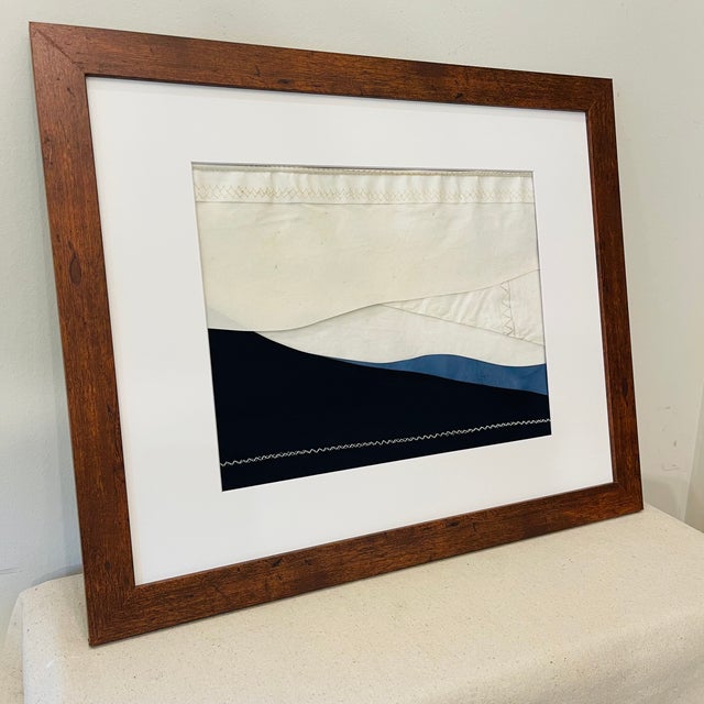 2020s Contemporary Semi-Abstract​ Mixed Media Nautical Sailcloth Landscape​ - By JJ-Hogan | Let My Spirit Soar, Framed For Sale - Image 5 of 7