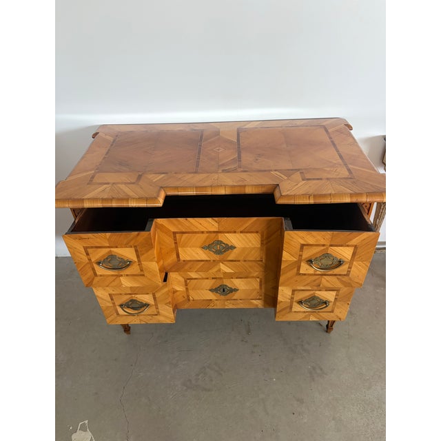Brown 18th Century German Louis XVI Period Cherrywood Parquetry Commode, Circa 1780 For Sale - Image 8 of 8