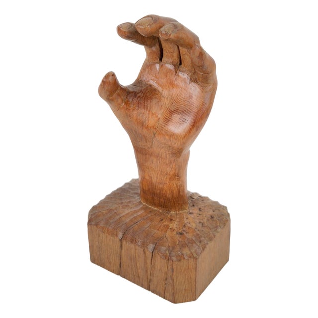 Brutalist Arts and Crafts Sculpture Wooden Hand, 1950s For Sale