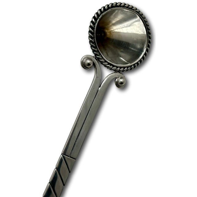 Rare Large Vintage 1940s Taxco Mexico Sterling Silver Candle Snuffer by Premier & Renowned Maker Hector Aguilar - 13 Inches Long For Sale - Image 12 of 18
