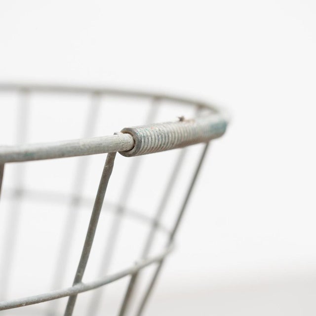 Silver Vintage Metal Basket, 1970s For Sale - Image 8 of 15