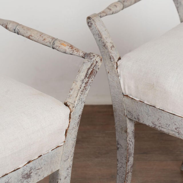 Pair, Early 20th Century Swedish Gray Gustavian Tabouret Stools For Sale - Image 13 of 15
