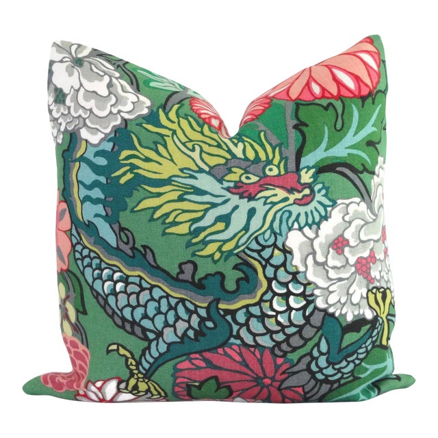 20 X 20 Jade Schumacher Chiang Mai Dragon Decorative Pillow